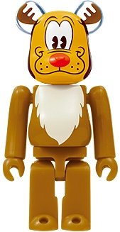 Pluto Reindeer Ver. Be@rbrick 100% figure by Disney, produced by Medicom Toy. Front view.