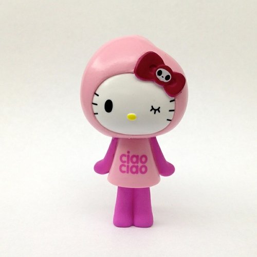 Ciao Kitty figure by Simone Legno (Tokidoki), produced by Sanrio. Front view.