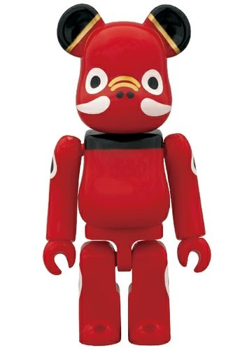 Akabeko Exponentiation Be@rbrick 100% figure, produced by Medicom Toy. Front view.