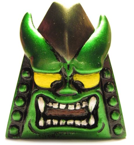 Demon Straw (鬼ガワラ) - Metallic Green figure by Mori Katsura, produced by Realxhead. Front view.