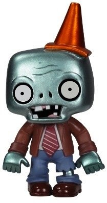Metallic Conehead Zombie POP! - SDCC 2013 figure, produced by Funko. Front view.