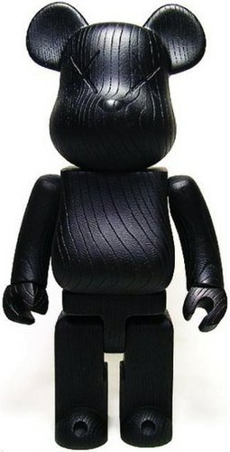 Original Fake/Nexus VII 400% Wood Bearbrick figure by Kaws, produced by Medicom Toy. Front view.