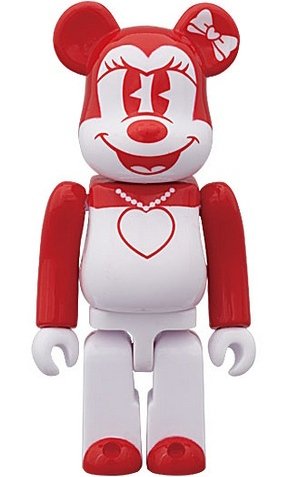 Babbi Valentine 2011 (Minnie Mouse) Be@rbrick 100% figure, produced by Medicom Toy. Front view.