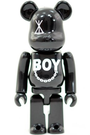 Long x Boy London - Secret Be@rbrick Series 22 figure, produced by Medicom Toy. Front view.