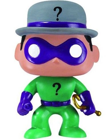 POP! Heroes - The Riddler figure by Dc Comics, produced by Funko. Front view.
