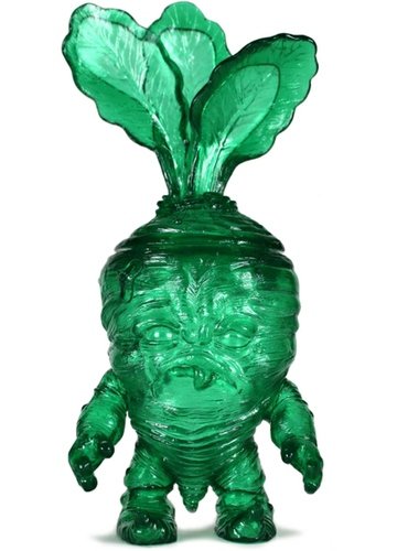 Clear Green Gummy Deadbeet - 3DRetro Exclusive figure by Scott Tolleson. Front view.
