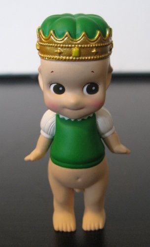 Green Crown Sonny Angel figure by Dreams Inc., produced by Dreams Inc.. Front view.