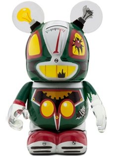 Cranky Bot figure by Jim Valeri, produced by Disney. Front view.