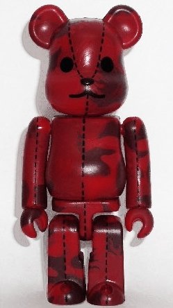 Bape Play Be@rbrick S3 - red figure by Bape, produced by Medicom Toy. Front view.
