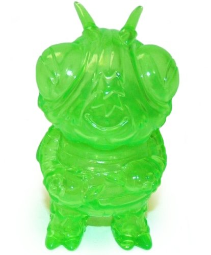 Boris the Bee - Clear Green, DesignerCon 2010 figure by Bwana Spoons, produced by Gargamel. Front view.