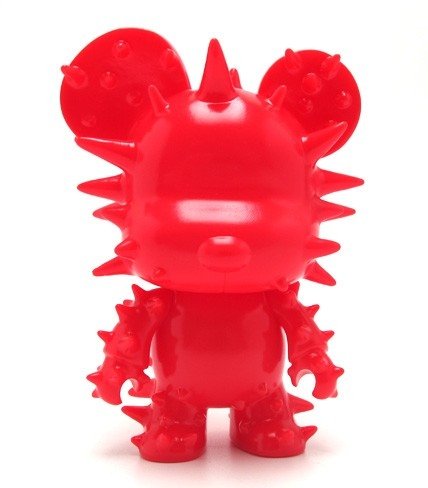 Mini Qee 5 Spike Bear Red figure by Toy2R, produced by Toy2R. Front view.