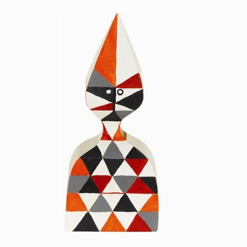Wooden Doll No.12 figure by Alexander Girard, produced by Vitra Design Museum. Front view.