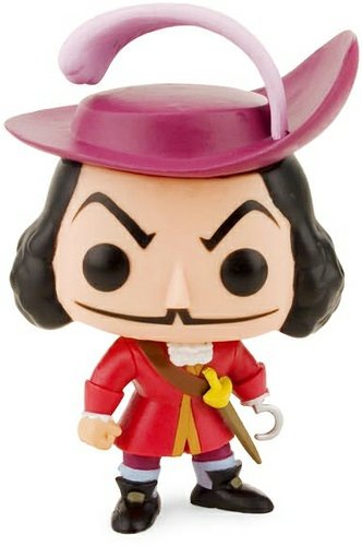 Captain Hook  figure by Disney, produced by Funko. Front view.