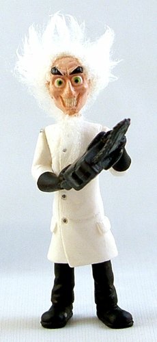 Mad Scientist figure, produced by Kidrobot. Front view.
