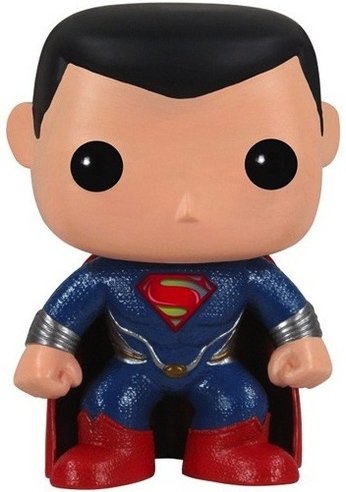 Superman figure by Dc Comics, produced by Funko. Front view.