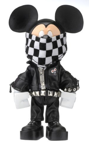Mickey Mouse The Punk figure by Disney, produced by Tomy. Front view.