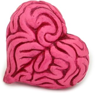 Heart Brain figure by Ron English, produced by Popaganda. Front view.