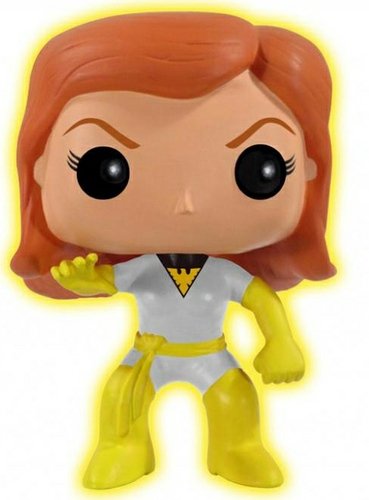 White Phoenix GID figure by Marvel, produced by Funko. Front view.