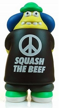 Caleb Squash the Beef figure by James Jarvis, produced by Amos Toys. Front view.