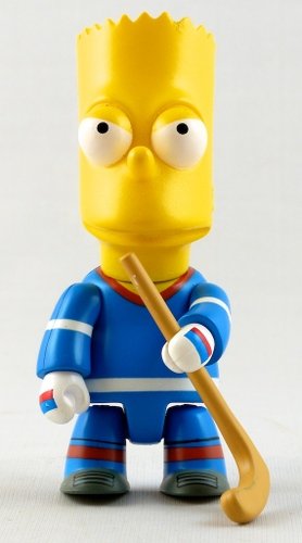 Ice Hockey Bart figure by Matt Groening, produced by Toy2R. Front view.