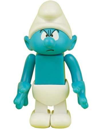 Grouchy Smurf figure by Peyo, produced by Medicom Toy. Front view.