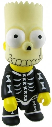 Bart Simpson Qee 10 - Bone, Skeleton Mask 2 figure by Matt Groening, produced by Toy2R. Front view.