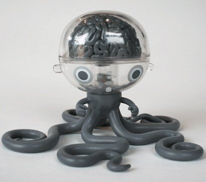 Squid figure by Jason Freeny. Front view.