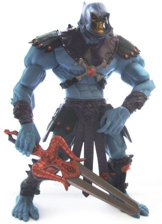 MOTU Skeletor figure by Roger Sweet, produced by Mattel. Front view.