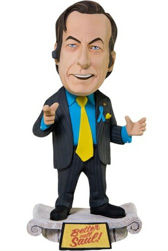 Saul Goodman figure, produced by Mezco Toyz. Front view.