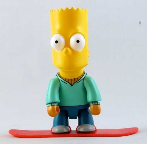 Snowboard Bart figure by Matt Groening, produced by Toy2R. Front view.