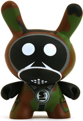 Camo figure by Sket One, produced by Kidrobot. Front view.