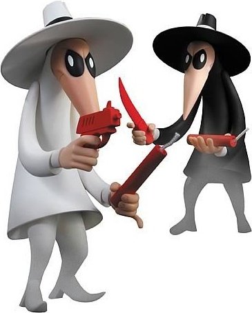 Mad Magazine Spy Vs. Spy Vinyl Figures 2-Pack figure, produced by Dc Direct. Front view.