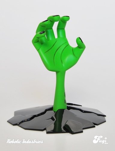 The Rising (Neon Green) figure by Robotics Industries (Jim Freckingham). Front view.