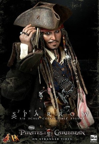 Pirates of the Caribbean Jack Sparrow DX 06 figure, produced by Hot Toys. Front view.