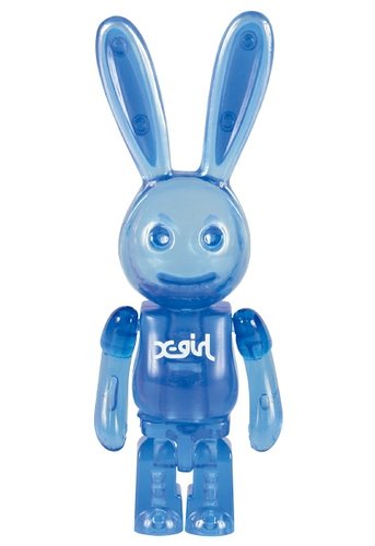 X-girl Bunny Kubrick - Blue figure by X-Girl, produced by Medicom Toy. Front view.