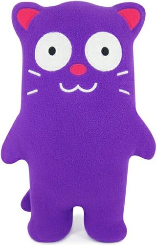 Molly the Purple Cat Plush figure by Clumsyplush, produced by Clumsyplush. Front view.