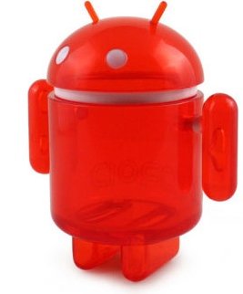 Android - Mobile World Congress figure by Andrew Bell, produced by Dyzplastic. Front view.
