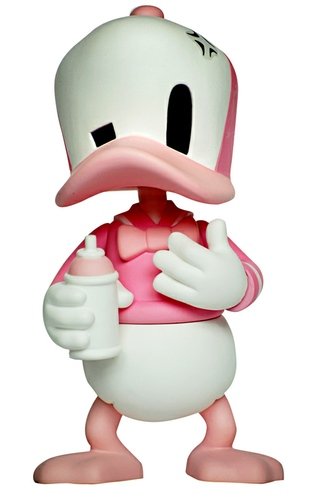 Cap Duck - Pink figure by Shon. Front view.