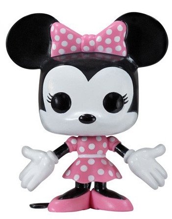 Minnie Mouse  figure by Disney, produced by Funko. Front view.