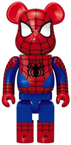 Spider-Man Be@rbrick 400%  figure by Marvel, produced by Medicom Toy. Front view.