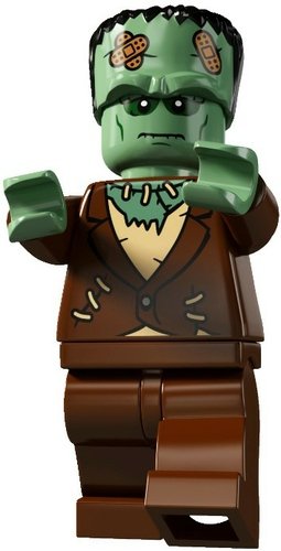 Frankensteins Monster figure by Lego, produced by Lego. Front view.