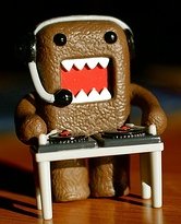DJ Domo kun figure, produced by Target. Front view.