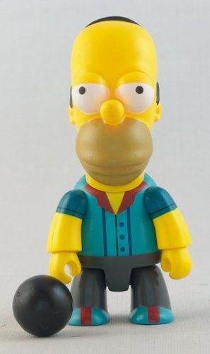 Bowling Homer figure by Matt Groening, produced by Toy2R. Front view.