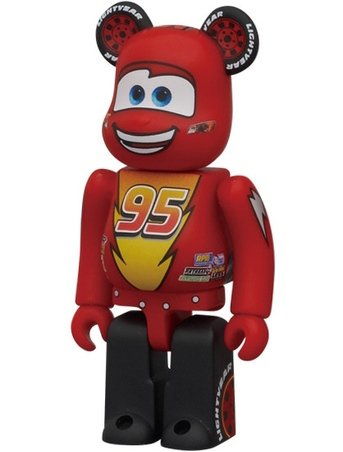 Lightning McQueen - Cute Be@rbrick Series 22 figure, produced by Medicom Toy. Front view.