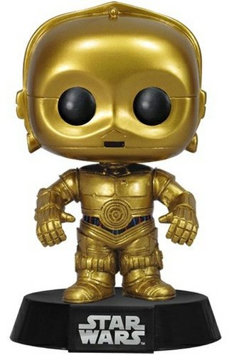 C-3PO figure by Lucasfilm Ltd., produced by Funko. Front view.