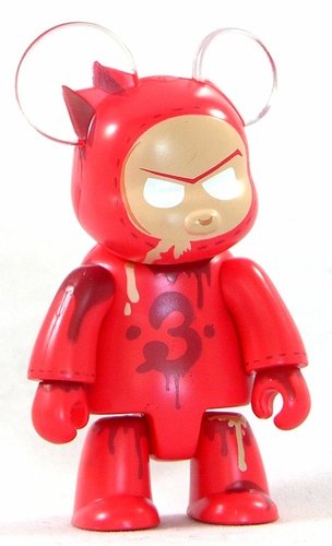 Artoyz Bear Red figure by Artoyz Originals, produced by Toy2R. Front view.