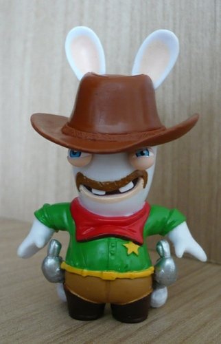 Cowboy Rabbid figure by Ubiart Toyz, produced by Ubisoft. Front view.