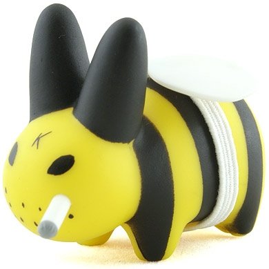 Bumble Bee Labbit figure by Frank Kozik, produced by Kidrobot. Front view.