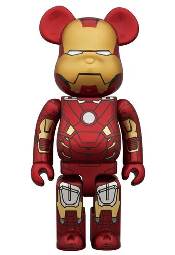 Iron Man Mark VII Be@rbrick 400% figure by Marvel, produced by Medicom Toy. Front view.