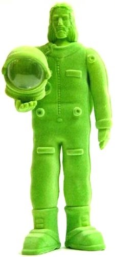 Astronaut Jesus - Green Flocked figure by Doma, produced by Adfunture. Front view.